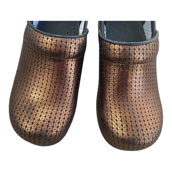 Dansko Professional Clogs EU 35 US 5 Copper Woven Metallic Nurse Comfort Slip On - Picture 4 of 16